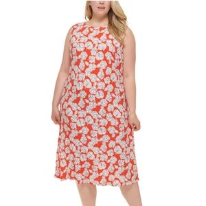 Tommy Hilfiger Orange & White Floral Midi Dress